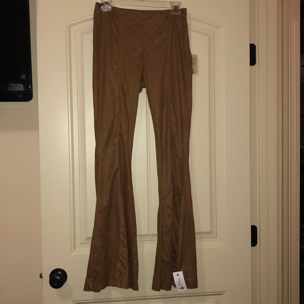 Suede flare pant